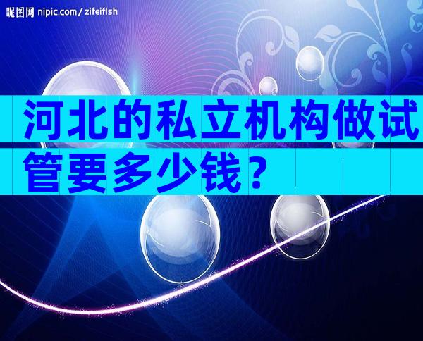 河北的私立机构做试管要多少钱？