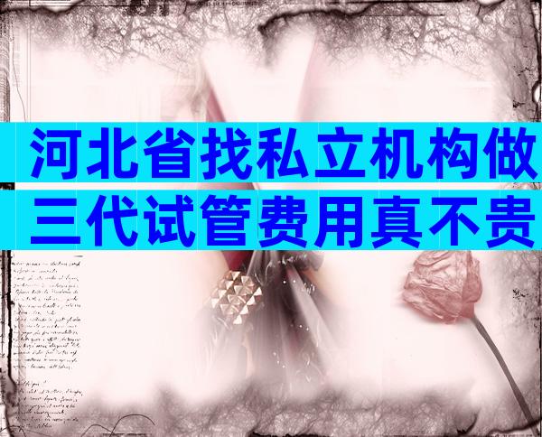 河北省找私立机构做三代试管费用真不贵,三代试管孩费用明细