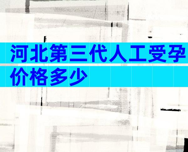 河北第三代人工受孕价格多少
