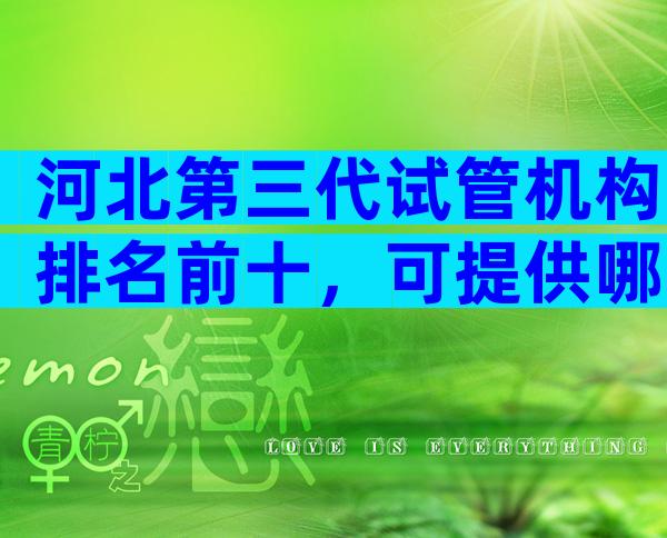 河北第三代试管机构排名前十，可提供哪些技术