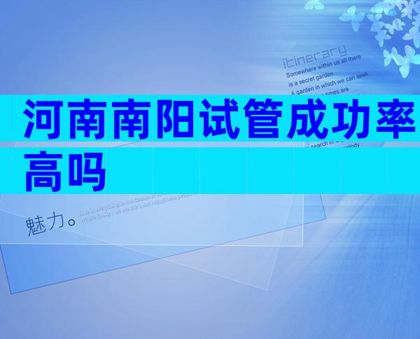 河南南阳试管成功率高吗