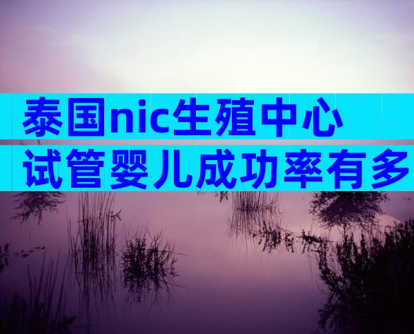 泰国nic生殖中心试管婴儿成功率有多少-泰国试管婴儿靠谱吗！