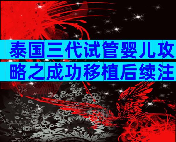 泰国三代试管婴儿攻略之成功移植后续注意事项