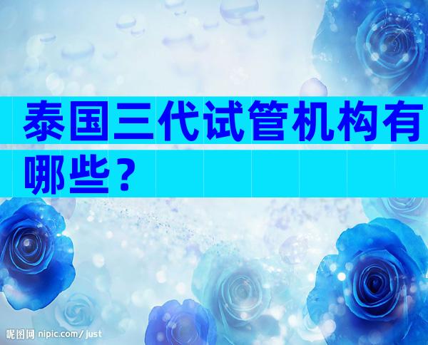 泰国三代试管机构有哪些？