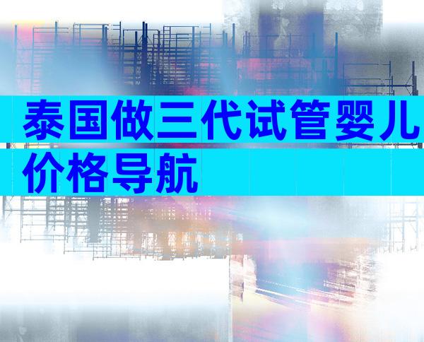 泰国做三代试管婴儿价格导航