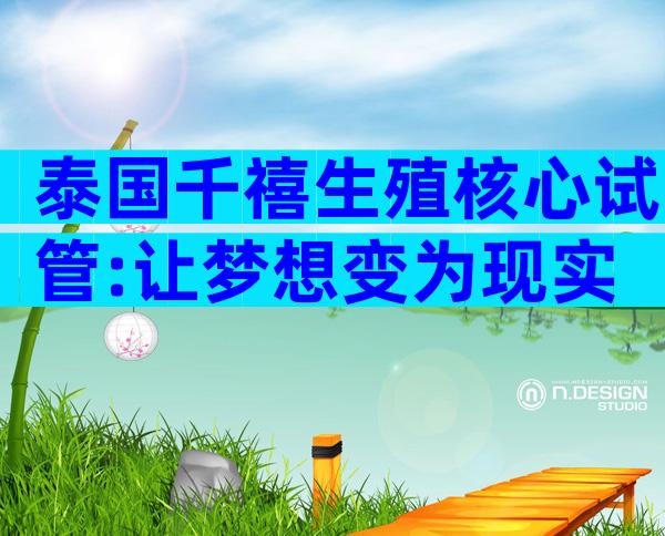 泰国千禧生殖核心试管:让梦想变为现实