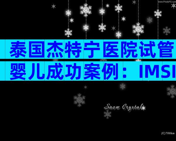 泰国杰特宁医院试管婴儿成功案例：IMSI技术是“功臣”
