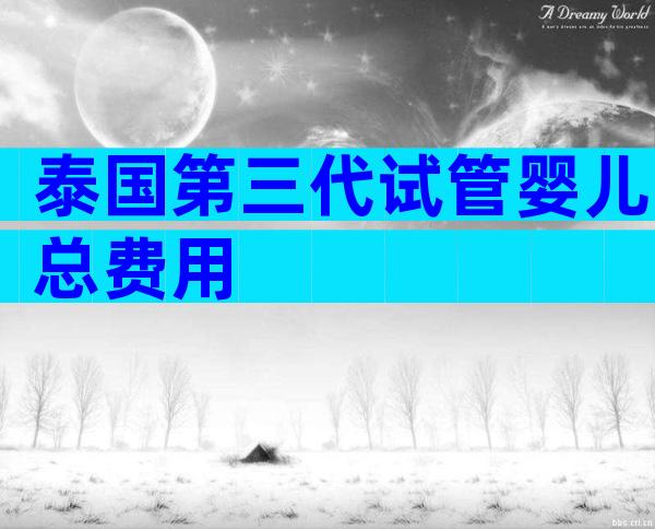 泰国第三代试管婴儿总费用
