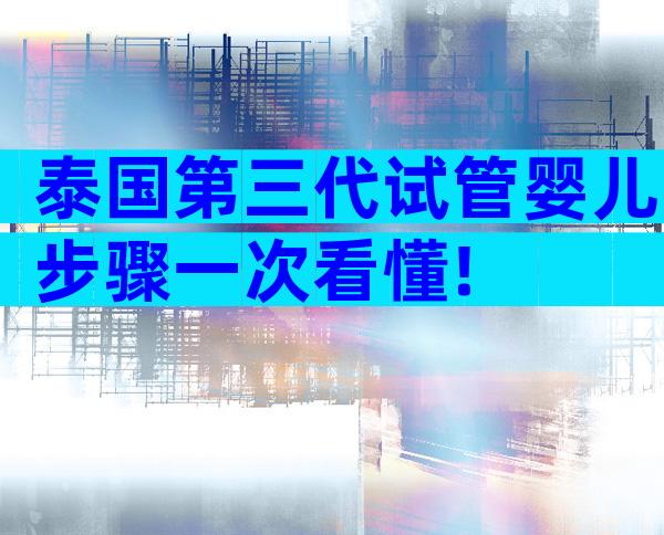 泰国第三代试管婴儿步骤一次看懂!