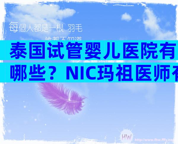 泰国试管婴儿医院有哪些？NIC玛祖医师有哪些优势？