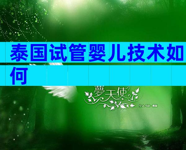 泰国试管婴儿技术如何