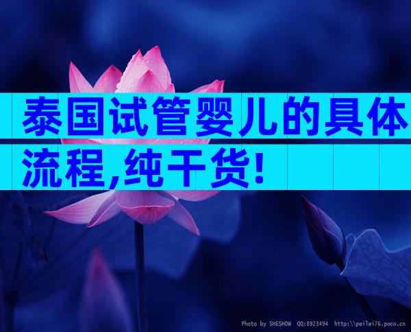 泰国试管婴儿的具体流程,纯干货!