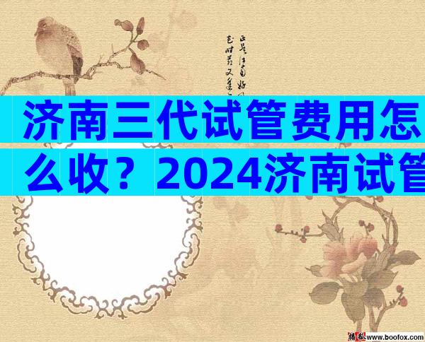 济南三代试管费用怎么收？2024济南试管婴儿项目价格指南