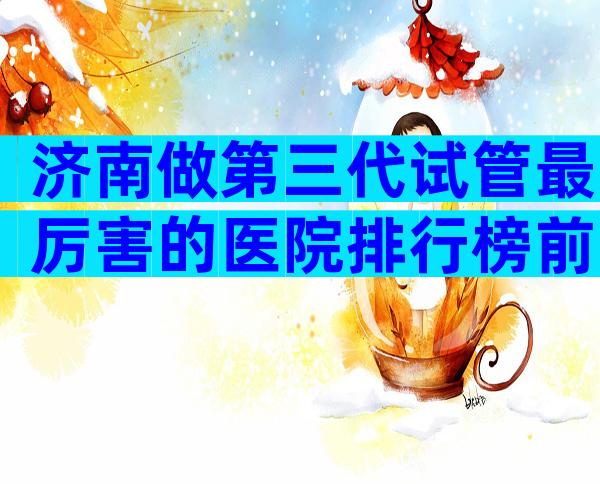 济南做第三代试管最厉害的医院排行榜前十