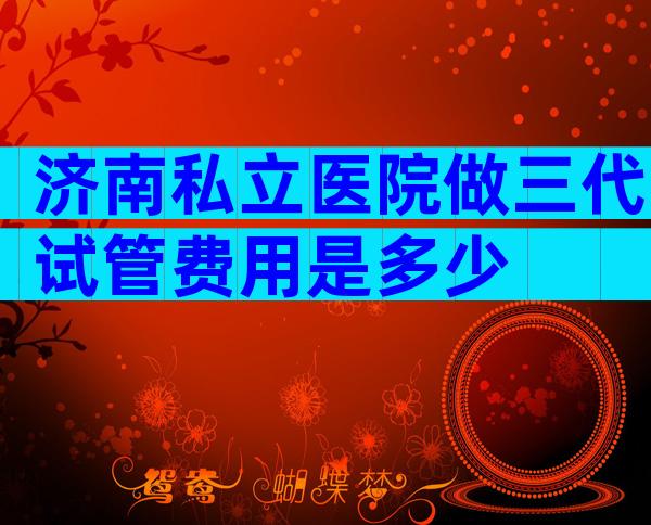 济南私立医院做三代试管费用是多少