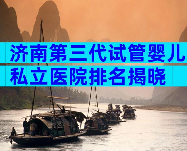 济南第三代试管婴儿私立医院排名揭晓