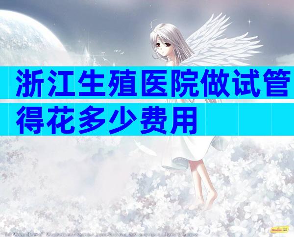 浙江生殖医院做试管得花多少费用