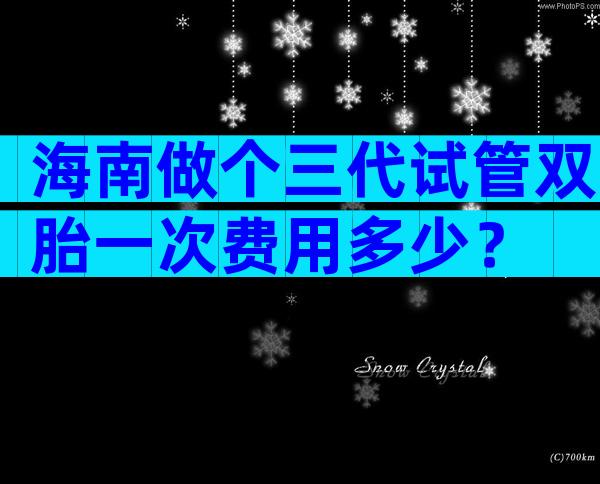 海南做个三代试管双胎一次费用多少？
