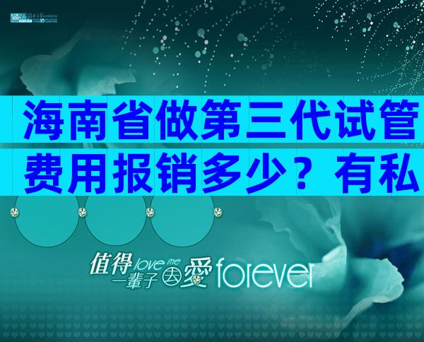 海南省做第三代试管费用报销多少？有私立医院吗