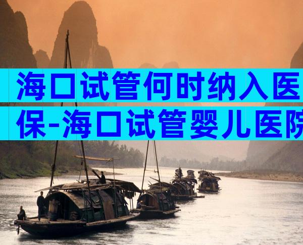 海口试管何时纳入医保-海口试管婴儿医院
