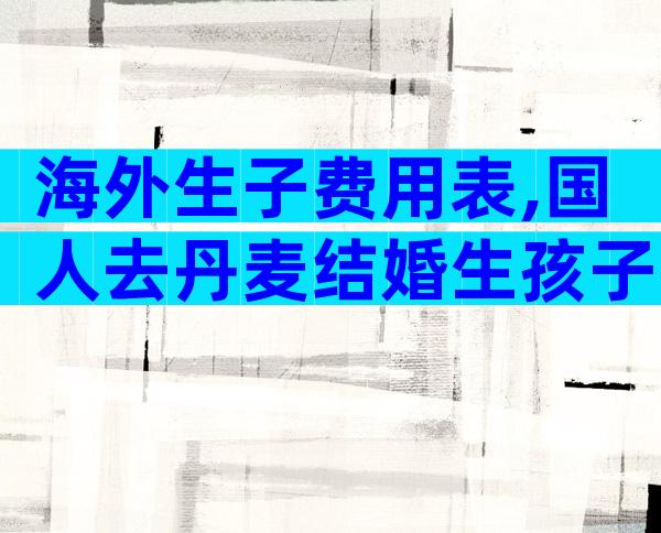 海外生子费用表,国人去丹麦结婚生孩子要多少钱