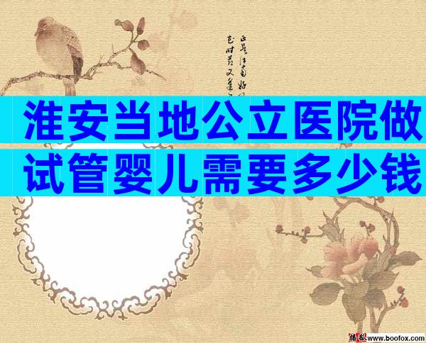 淮安当地公立医院做试管婴儿需要多少钱？