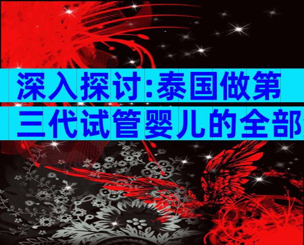 深入探讨:泰国做第三代试管婴儿的全部流程解析!