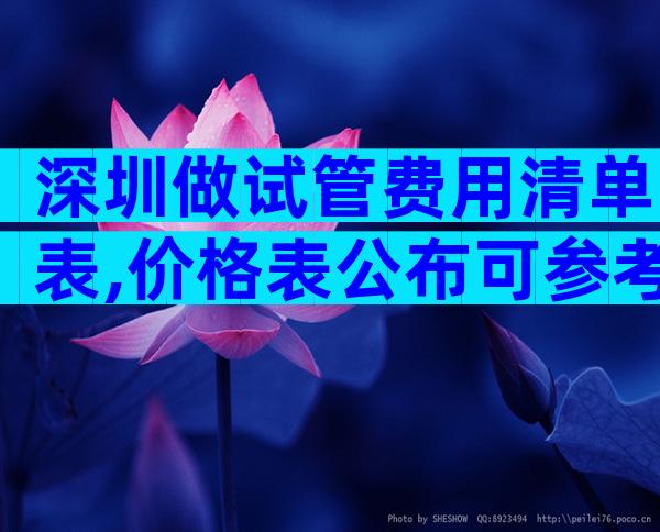 深圳做试管费用清单表,价格表公布可参考!