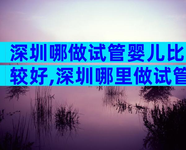 深圳哪做试管婴儿比较好,深圳哪里做试管成功率比较高