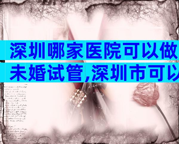 深圳哪家医院可以做未婚试管,深圳市可以做试管婴儿的医院