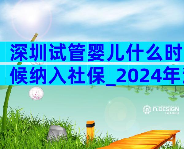 深圳试管婴儿什么时候纳入社保_2024年深圳做试管婴儿