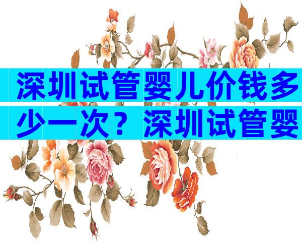 深圳试管婴儿价钱多少一次？深圳试管婴儿价钱多少一次报销？