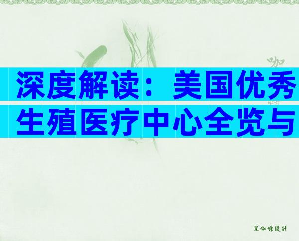 深度解读：美国优秀生殖医疗中心全览与跨境就医攻略