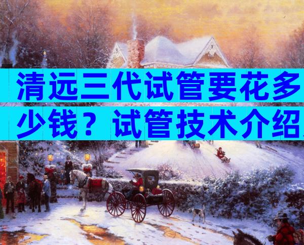 清远三代试管要花多少钱？试管技术介绍及相应价格