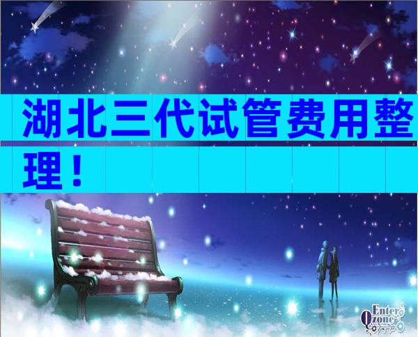 湖北三代试管费用整理！