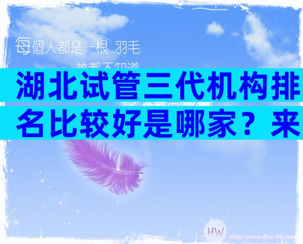湖北试管三代机构排名比较好是哪家？来瞧瞧湖北哪里可以做