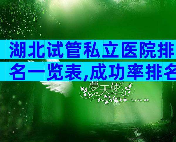 湖北试管私立医院排名一览表,成功率排名一览