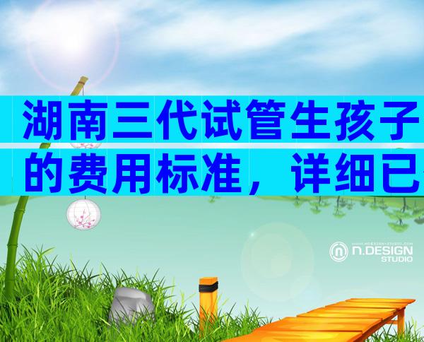 湖南三代试管生孩子的费用标准，详细已公布