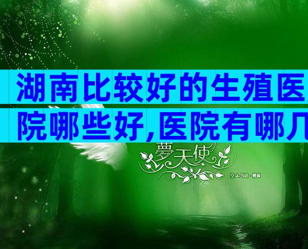 湖南比较好的生殖医院哪些好,医院有哪几家