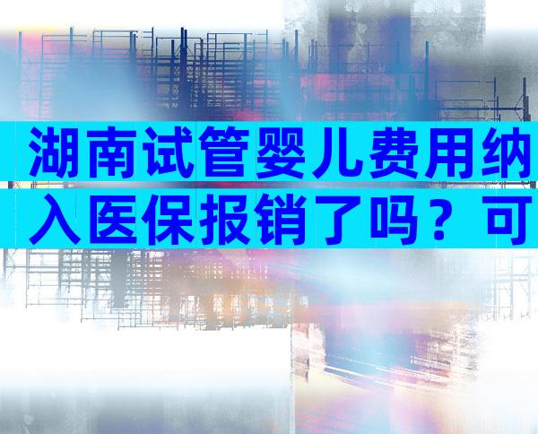 湖南试管婴儿费用纳入医保报销了吗？可以报销的部分有哪些？