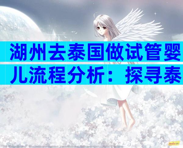 湖州去泰国做试管婴儿流程分析：探寻泰国三代试管婴儿的全过程