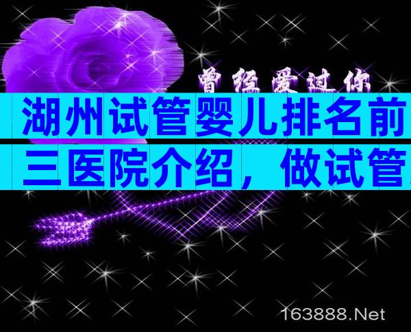 湖州试管婴儿排名前三医院介绍，做试管选他们就对了