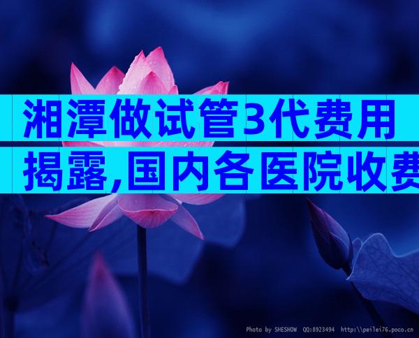 湘潭做试管3代费用揭露,国内各医院收费表一览