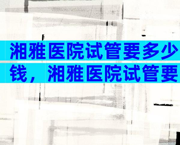 湘雅医院试管要多少钱，湘雅医院试管要多少钱费用