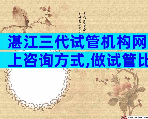 湛江三代试管机构网上咨询方式,做试管比较好的医院