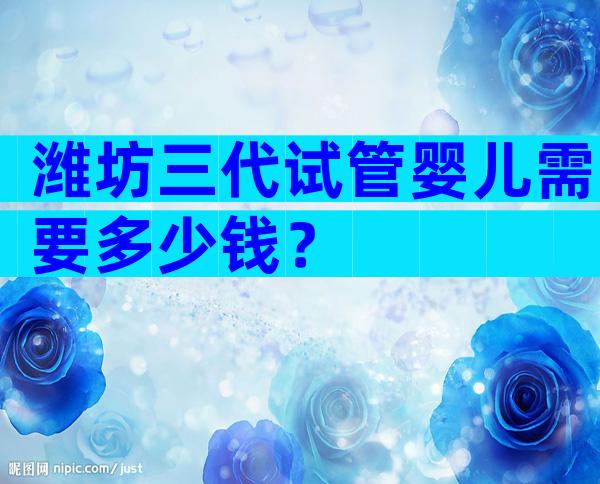 潍坊三代试管婴儿需要多少钱？