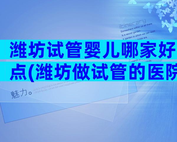 潍坊试管婴儿哪家好点(潍坊做试管的医院排名)