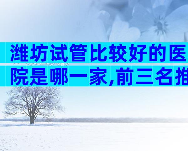 潍坊试管比较好的医院是哪一家,前三名推荐