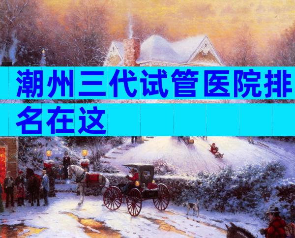 潮州三代试管医院排名在这