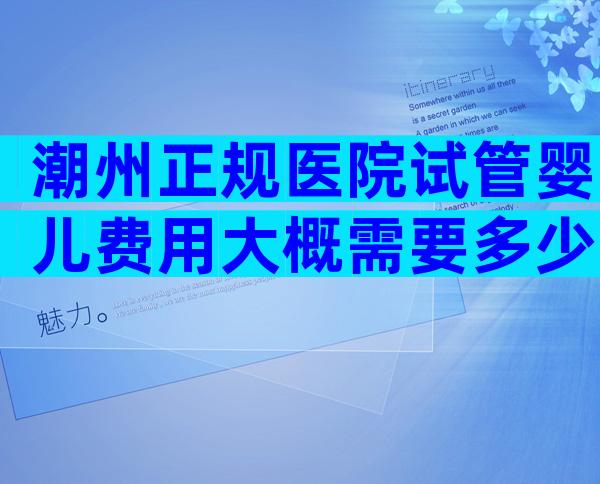 潮州正规医院试管婴儿费用大概需要多少？做三代试管需要满足哪些条件？